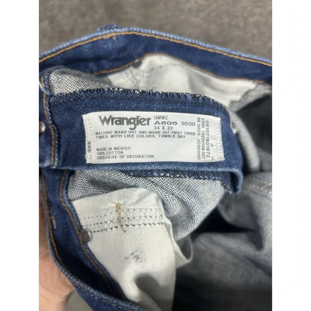 Vintage Wrangler Jeans Mens 34x32‎ Blue 13MWZ Denim Faded Marbling Western Rodeo